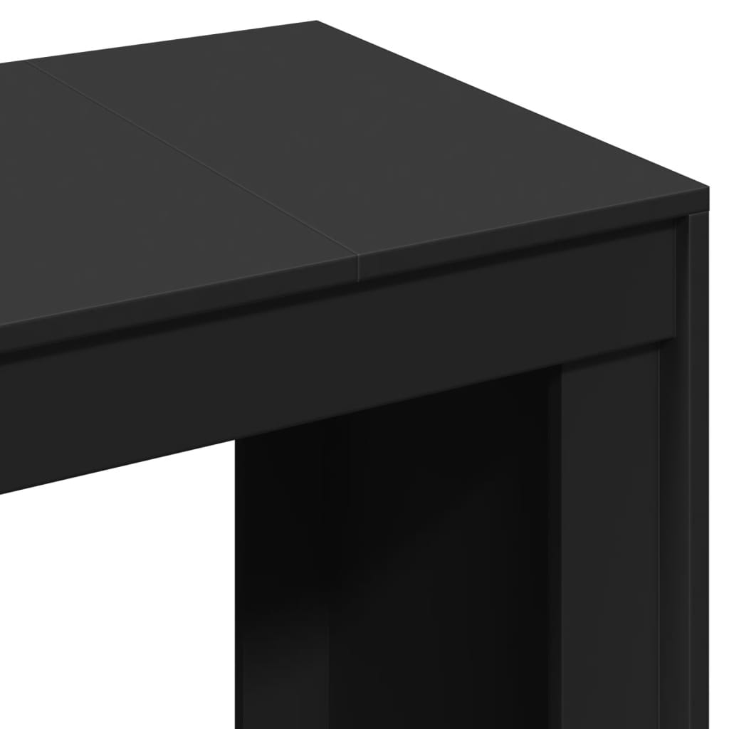 vidaXL Bureau noir 123,5x73,5x75 cm bois d'ingénierie