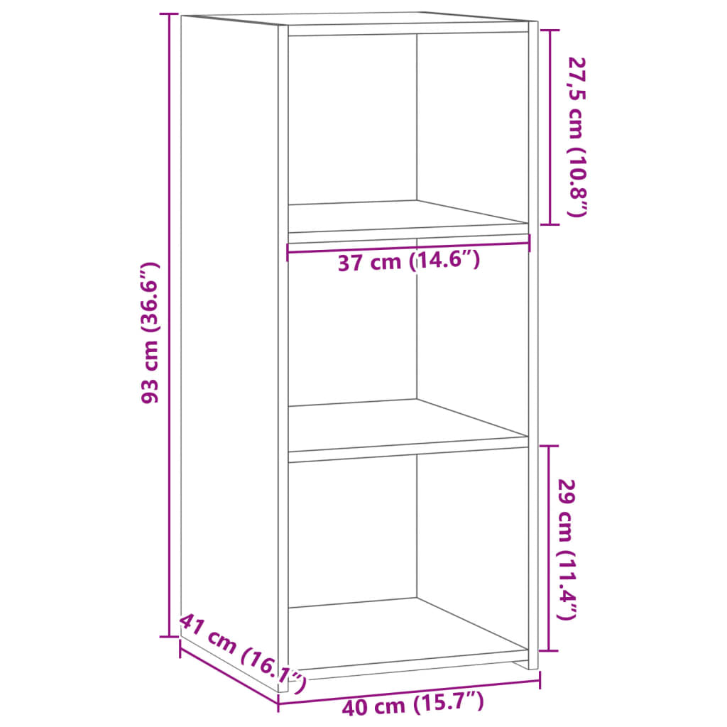 vidaXL Buffet noir 40x41x93 cm bois d'ingénierie