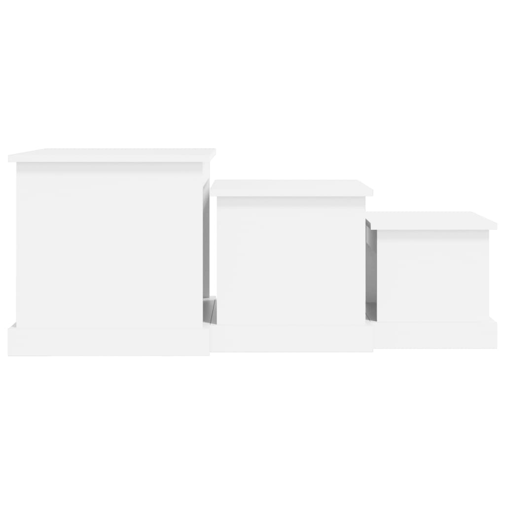 vidaXL Tables basses 3 pcs blanc bois d'ingénierie
