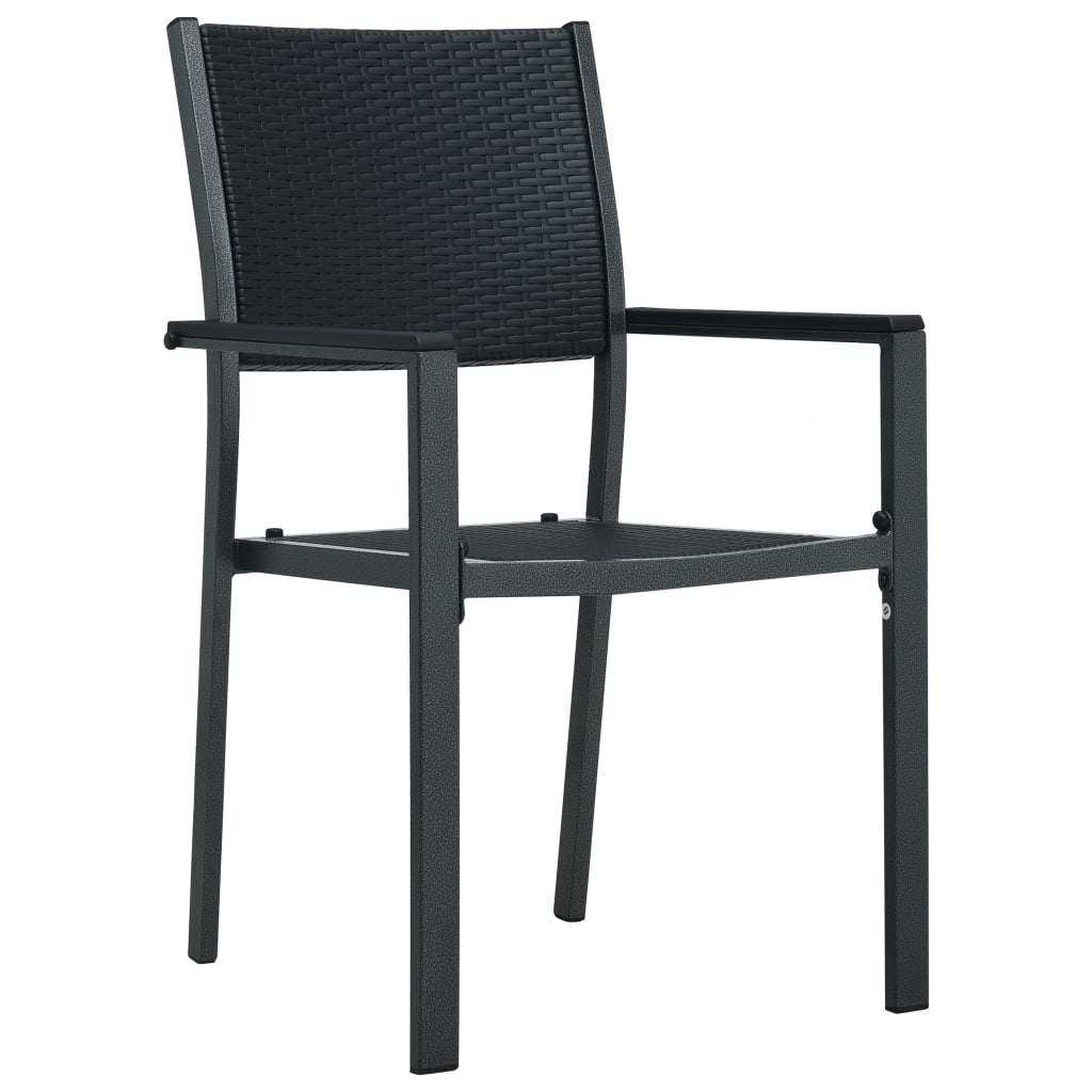 vidaXL Chaises de jardin lot de 2 Noir Plastique Aspect de rotin