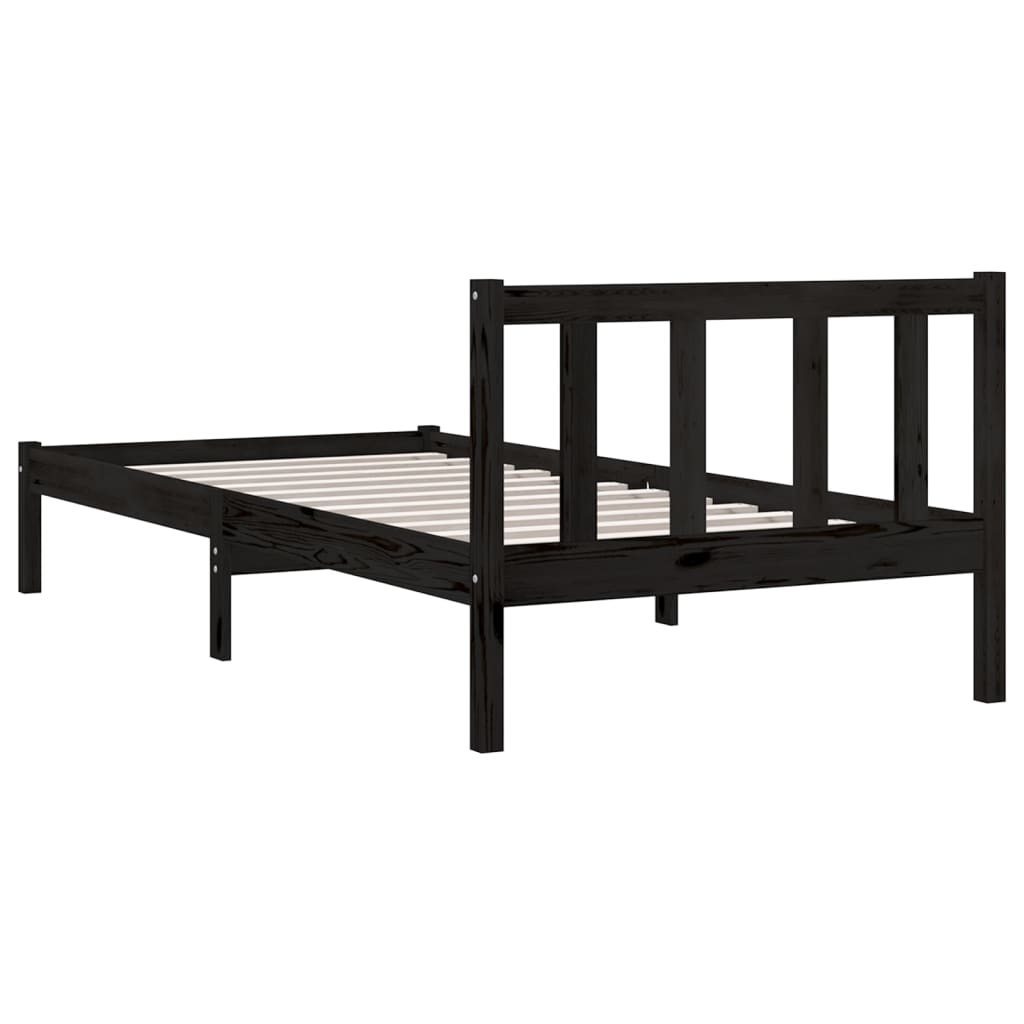 vidaXL Cadre de lit sans matelas noir bois massif