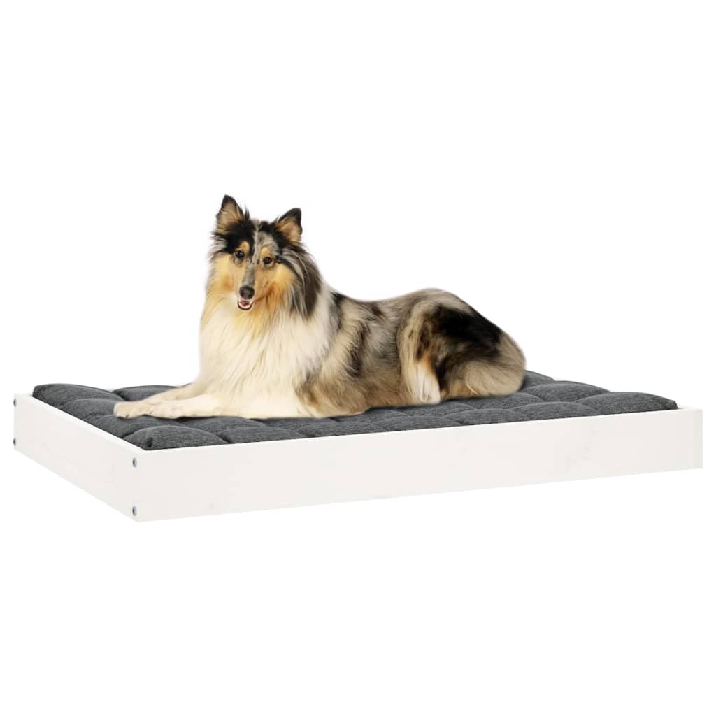 vidaXL Lit pour chien Blanc 91,5x64x9 cm Bois de pin solide