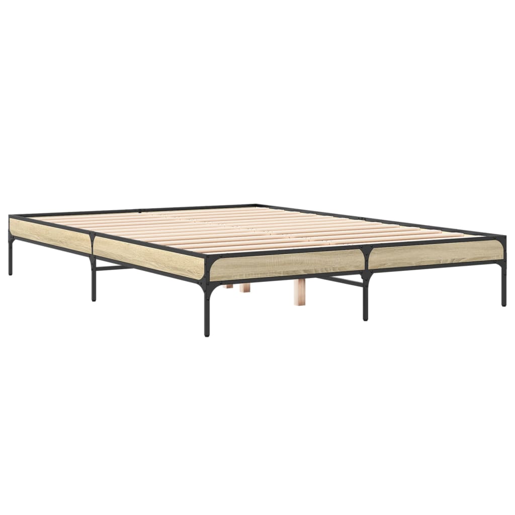 vidaXL Cadre de lit sans matelas chêne sonoma 140x200 cm