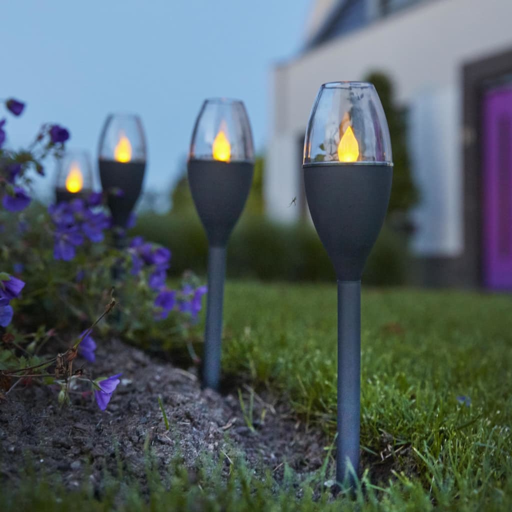 Luxform Lampe LED solaire à piquet de jardin Jive 4 pcs Gris 41466
