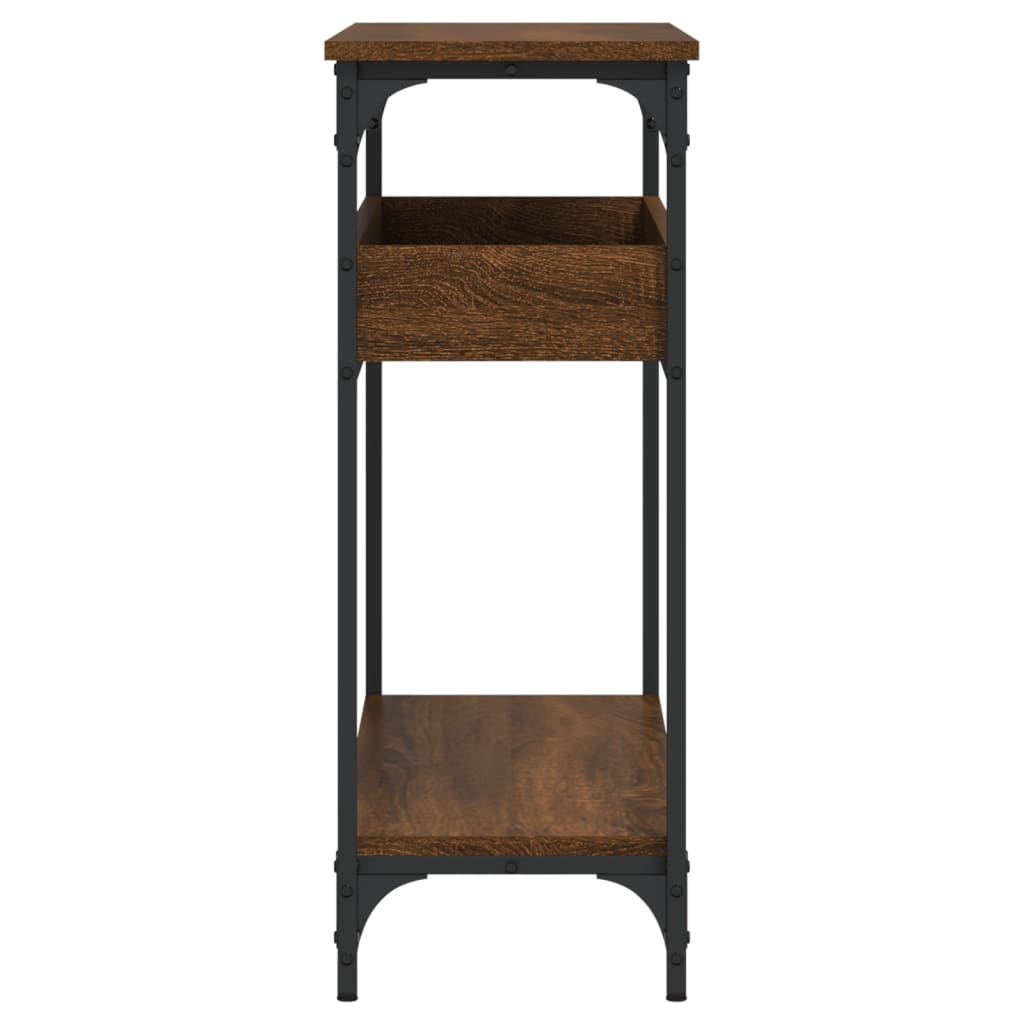 vidaXL Table console avec étagère chêne marron 100x29x75 cm