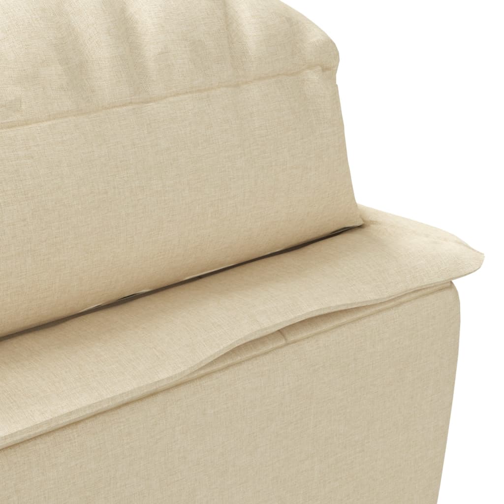 vidaXL Chaise longue avec coussins crème tissu