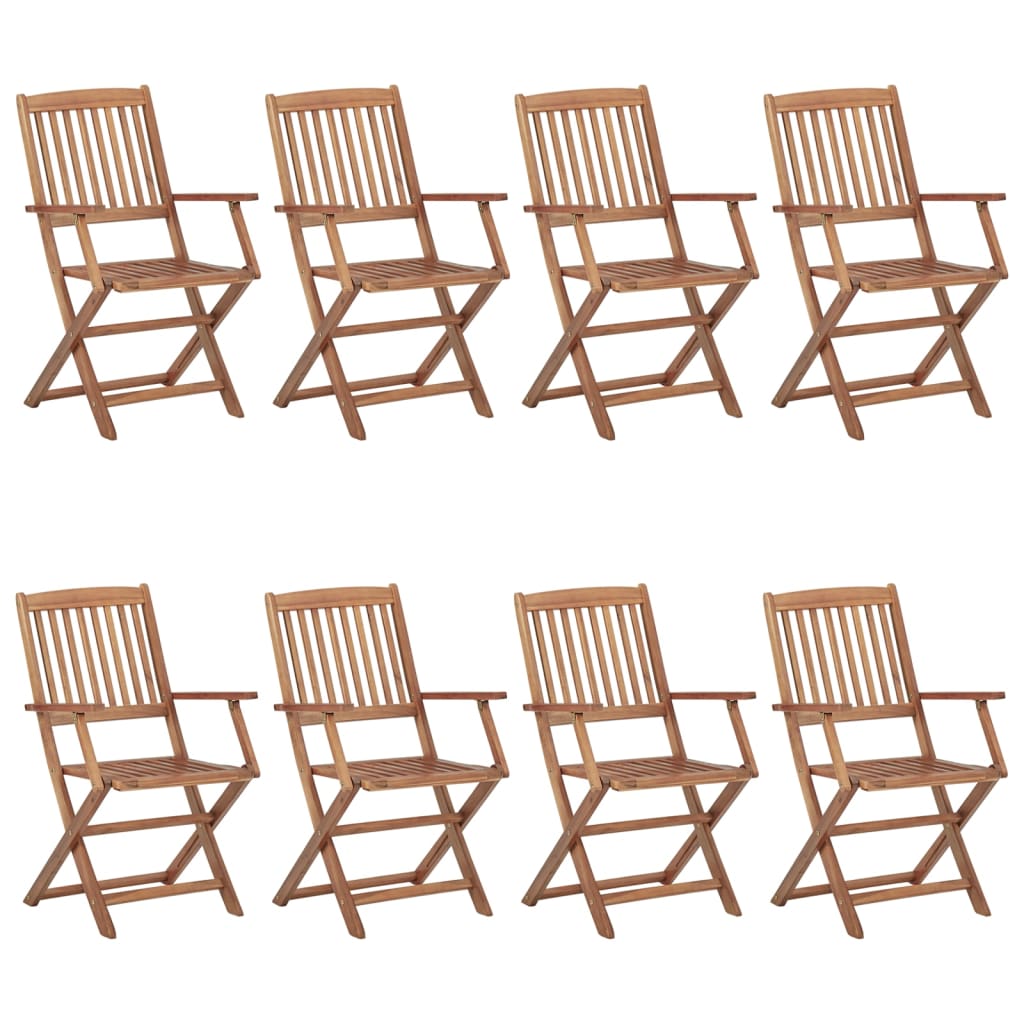 vidaXL Chaises pliables de jardin lot de 8 avec coussins Bois d'acacia