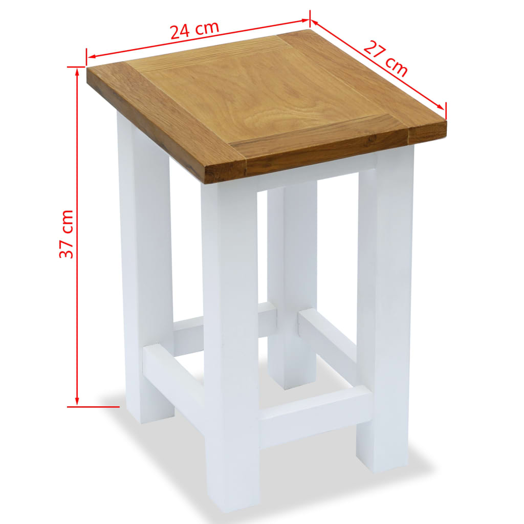 vidaXL Table d'appoint 27 x 24 x 37 cm Bois de chêne massif