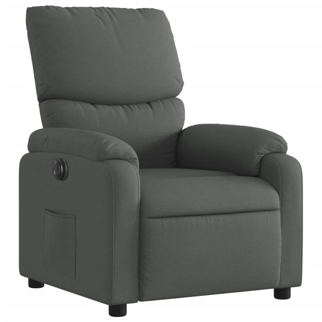 vidaXL Fauteuil inclinable électrique Gris foncé Tissu