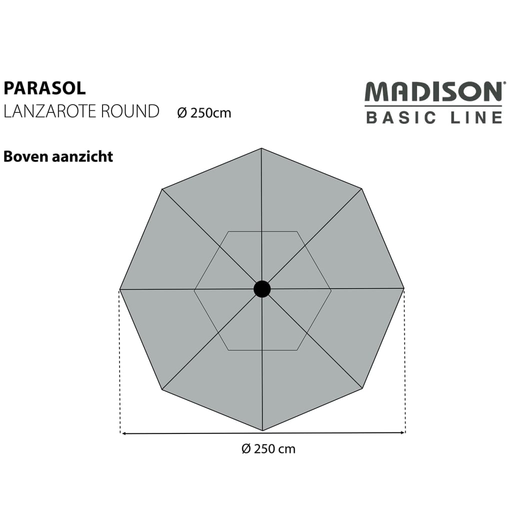 Madison Parasol de jardin Lanzarote 250 cm rond aqua