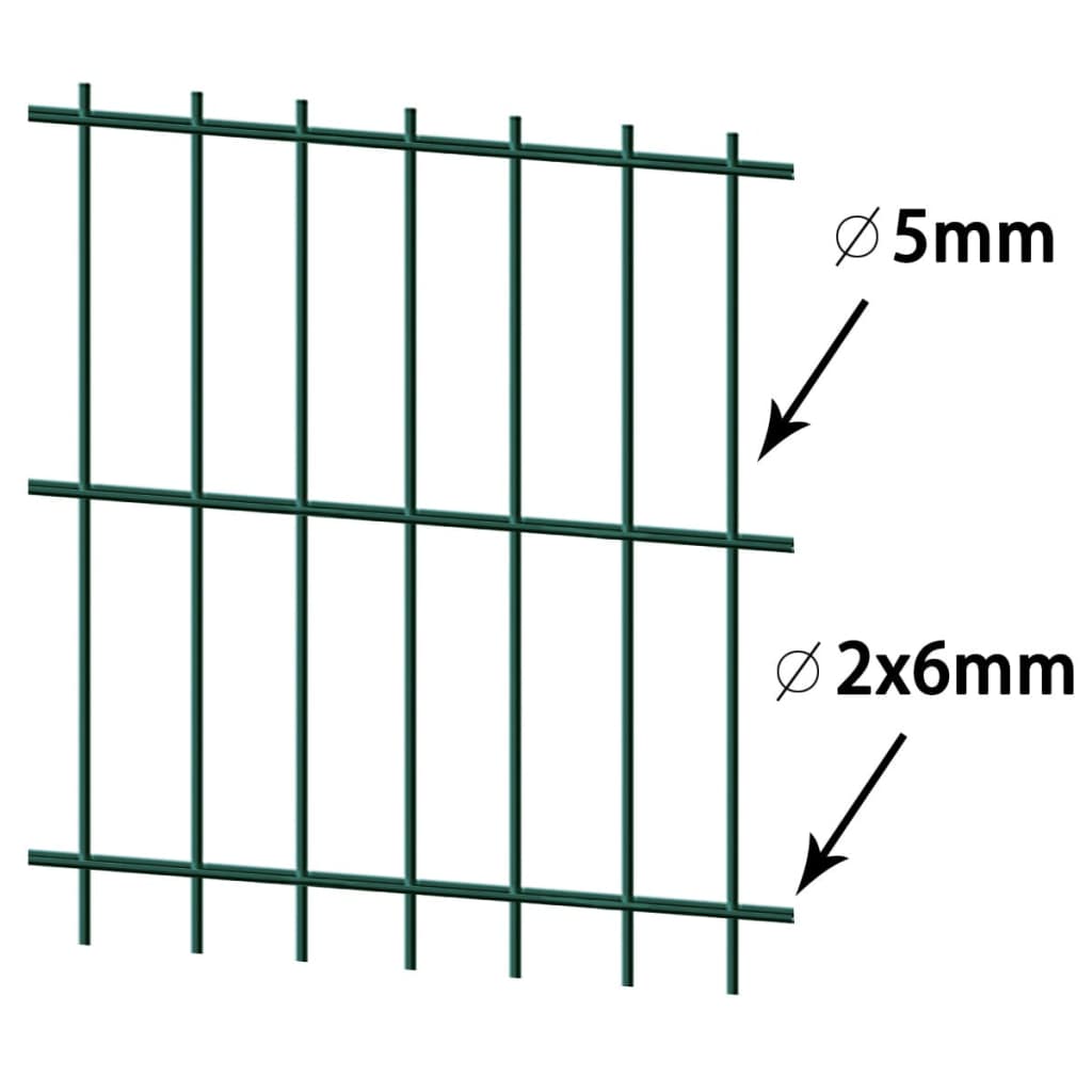 vidaXL Panneaux et poteaux de clôture 2D pour jardin 2008x2230 mm 10 m