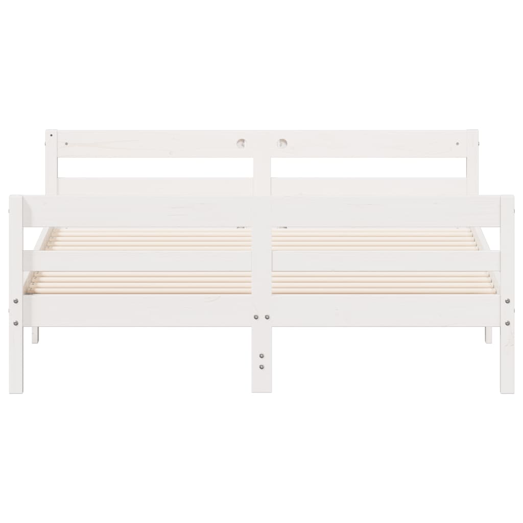 vidaXL Cadre de lit sans matelas blanc 140x200 cm bois de pin massif