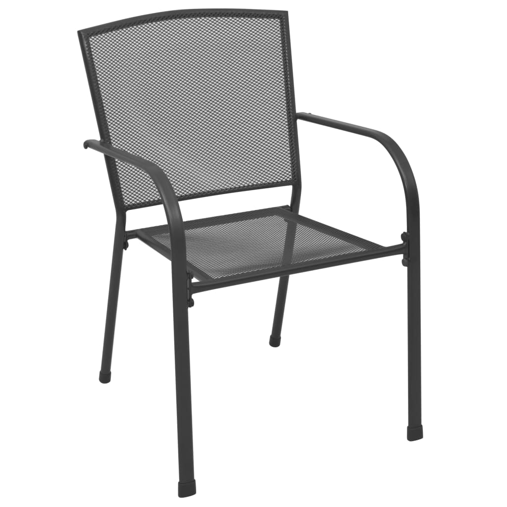 vidaXL Chaises d'extérieur lot de 4 Design maillé Anthracite Acier