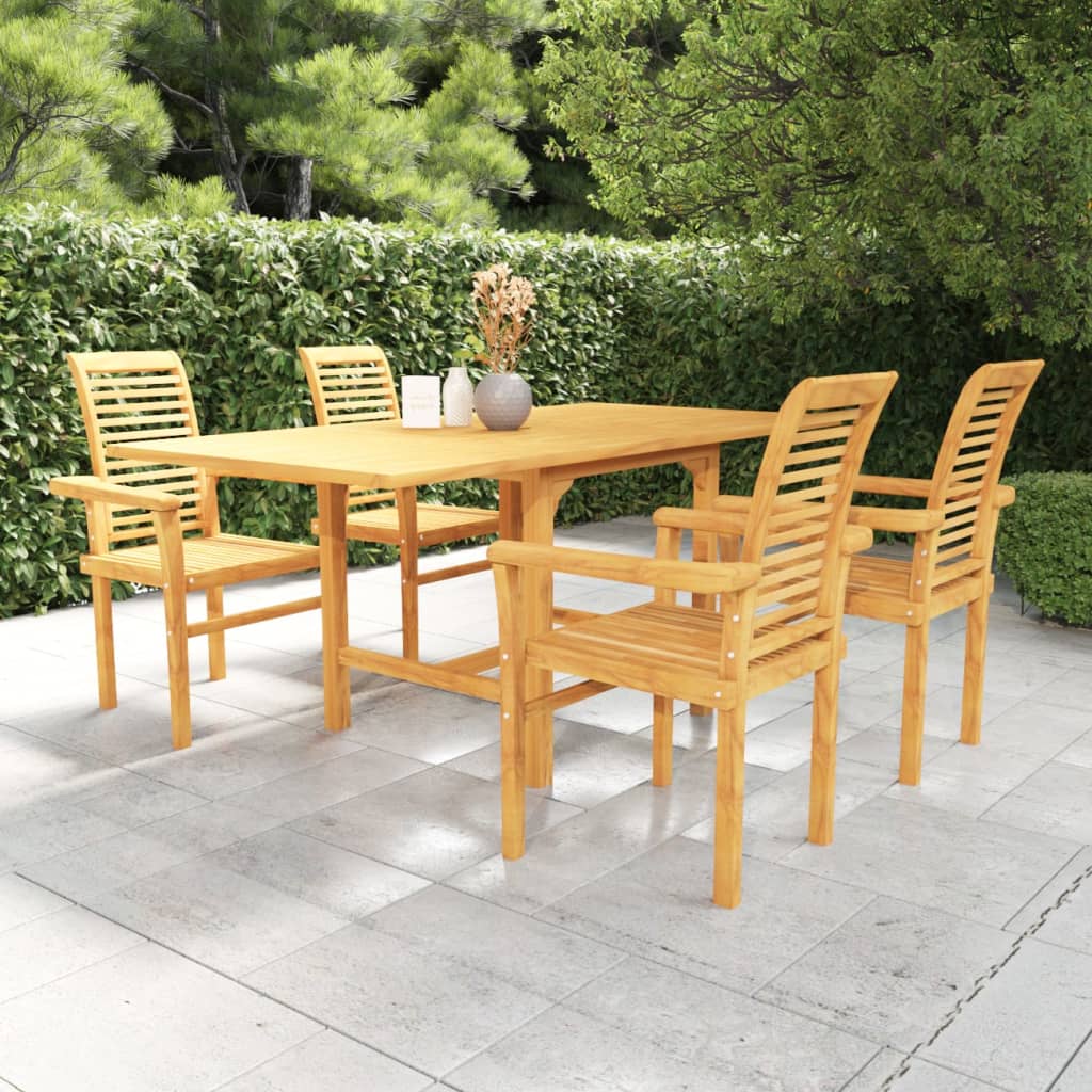 vidaXL Ensemble à manger de jardin 5 pcs Bois de teck massif