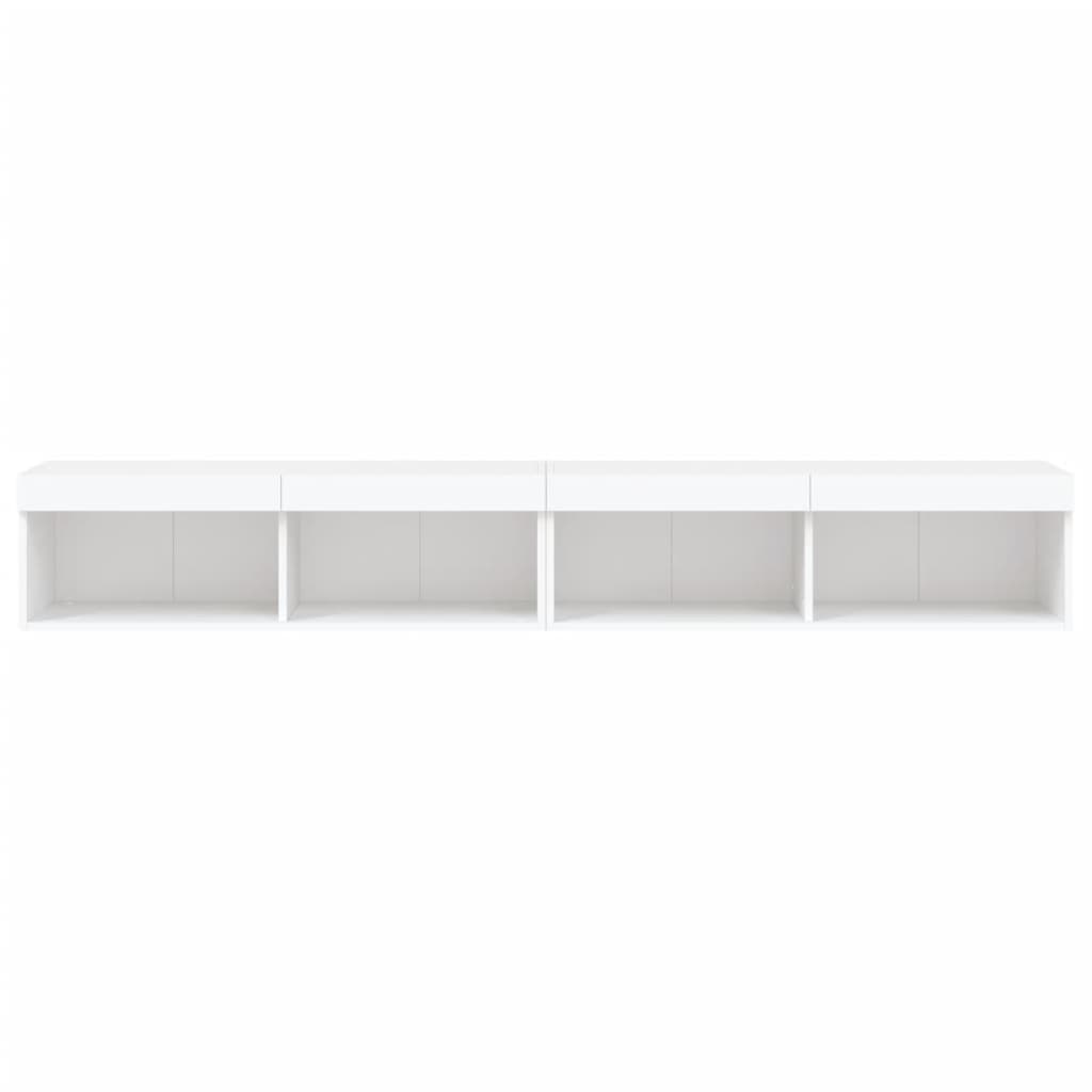 vidaXL Meubles TV avec lumières LED 2 pcs blanc 100x30x30 cm