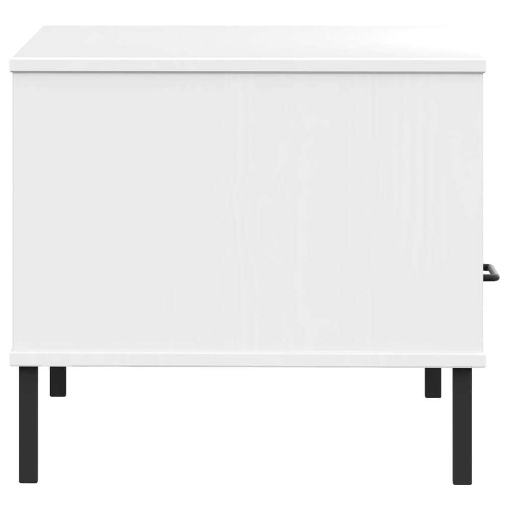 vidaXL Table basse avec pieds en métal Blanc 85x50x45 cm Bois OSLO