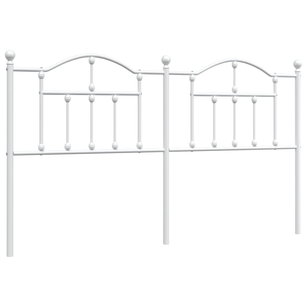 vidaXL Tête de lit métal blanc 160 cm