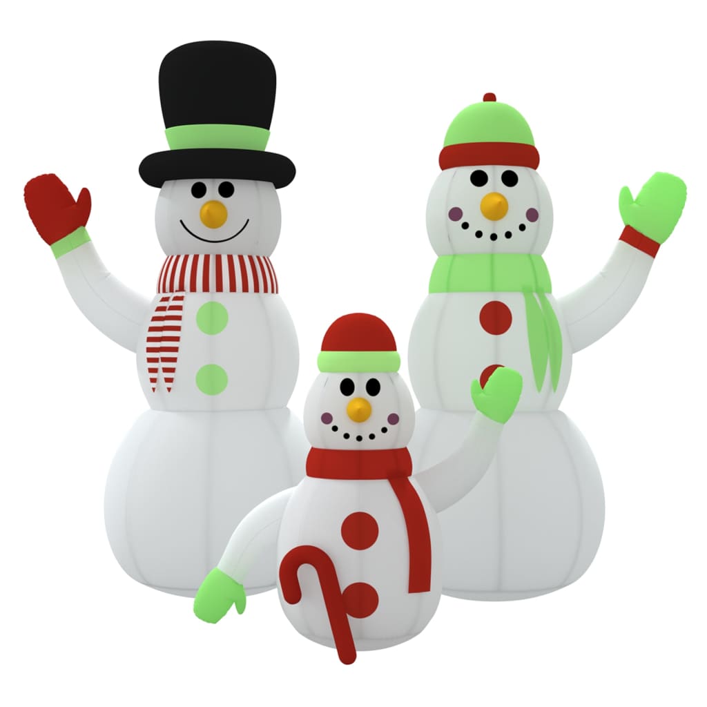 vidaXL Famille de bonhommes de neige gonflable avec LED 500 cm
