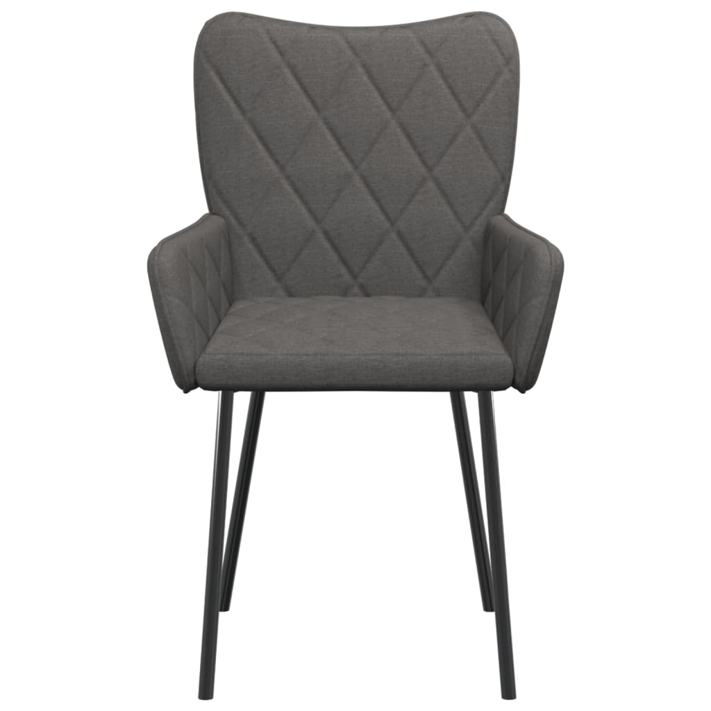 vidaXL Chaises à manger lot de 2 gris foncé tissu