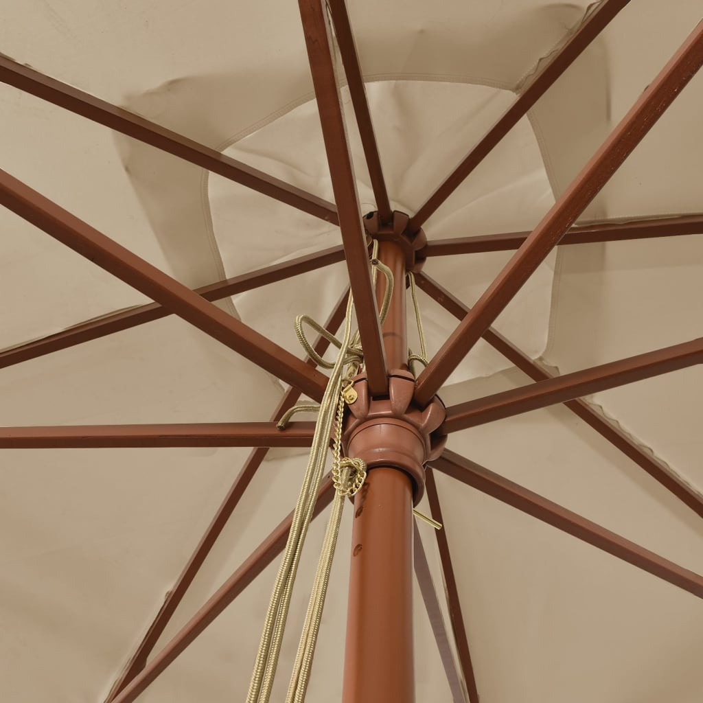 vidaXL Parasol de jardin avec mât en bois taupe 300x300x273 cm