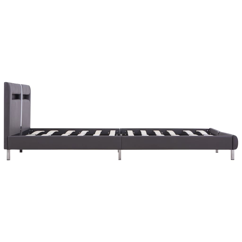 vidaXL Cadre de lit avec LED sans matelas gris 180x200cm similicuir