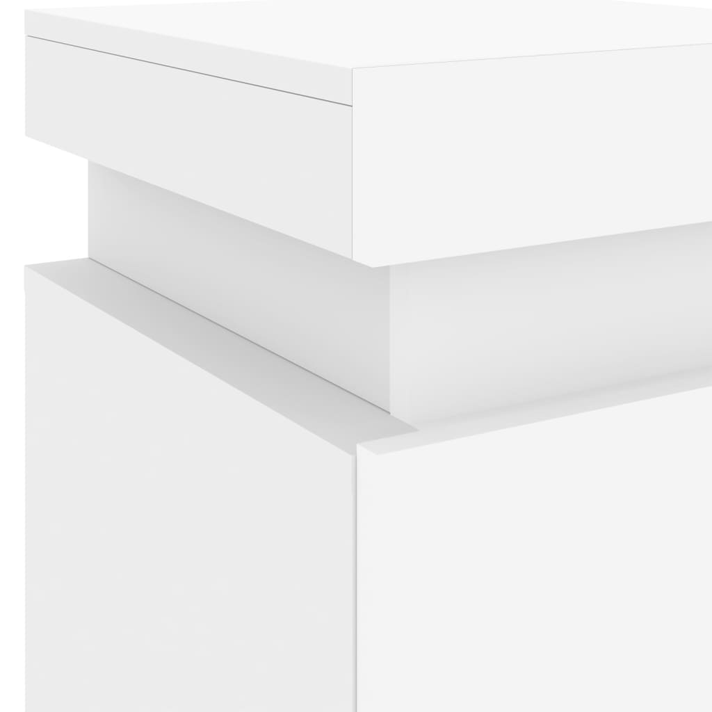 vidaXL Table de chevet avec lumières LED blanc 35x39x55 cm