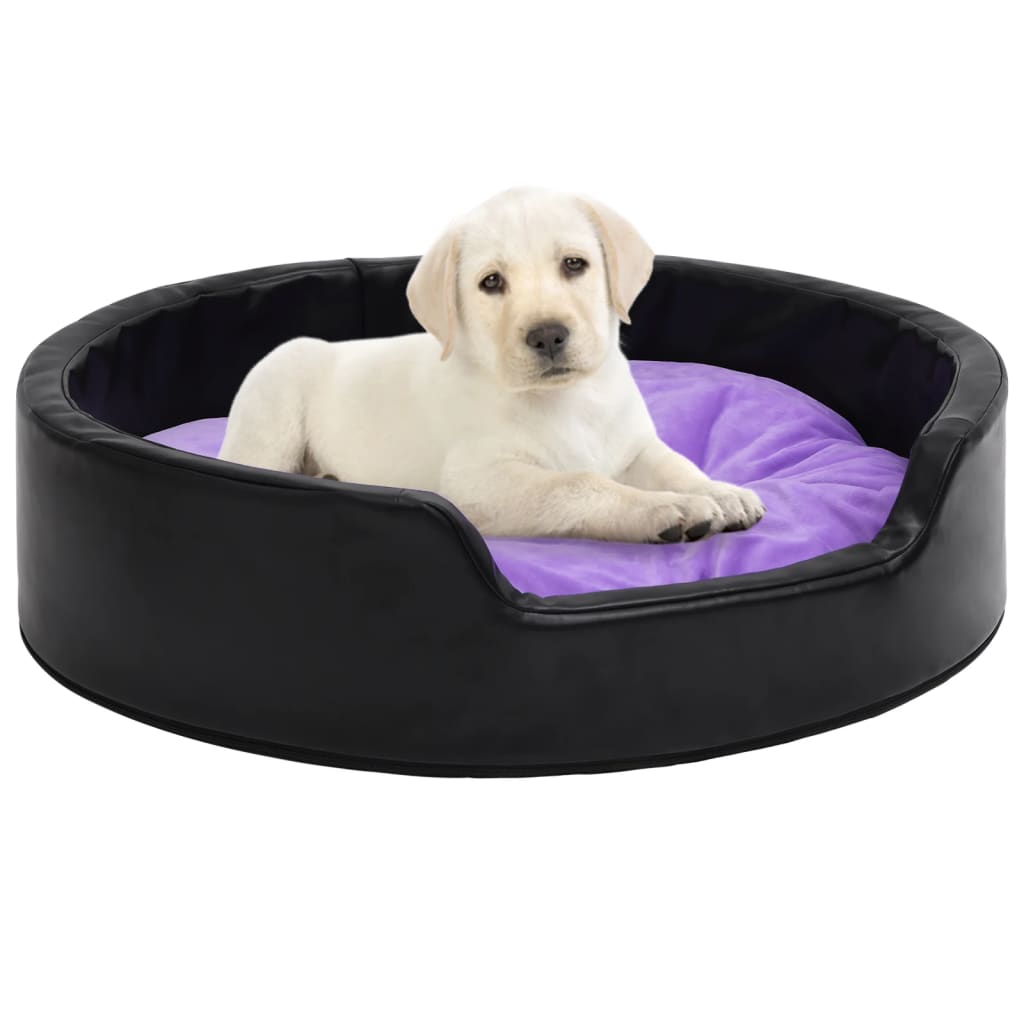 vidaXL Lit pour chiens Noir et violet 99x89x21cm Peluche et similicuir