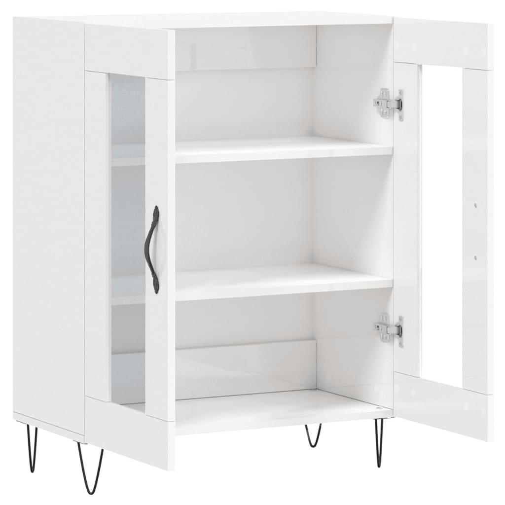 vidaXL Buffet Blanc brillant 69,5x34x90 cm Bois d'ingénierie