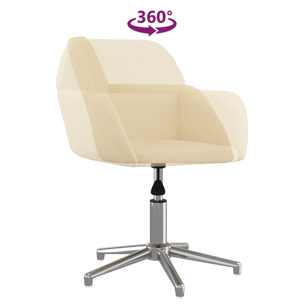 vidaXL Chaise pivotante de bureau Crème Tissu