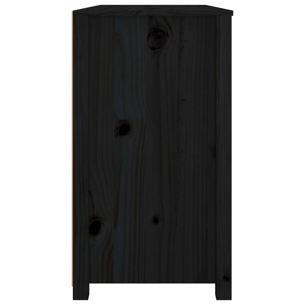 vidaXL Armoire latérale Noir 100x40x72 cm Bois de pin massif