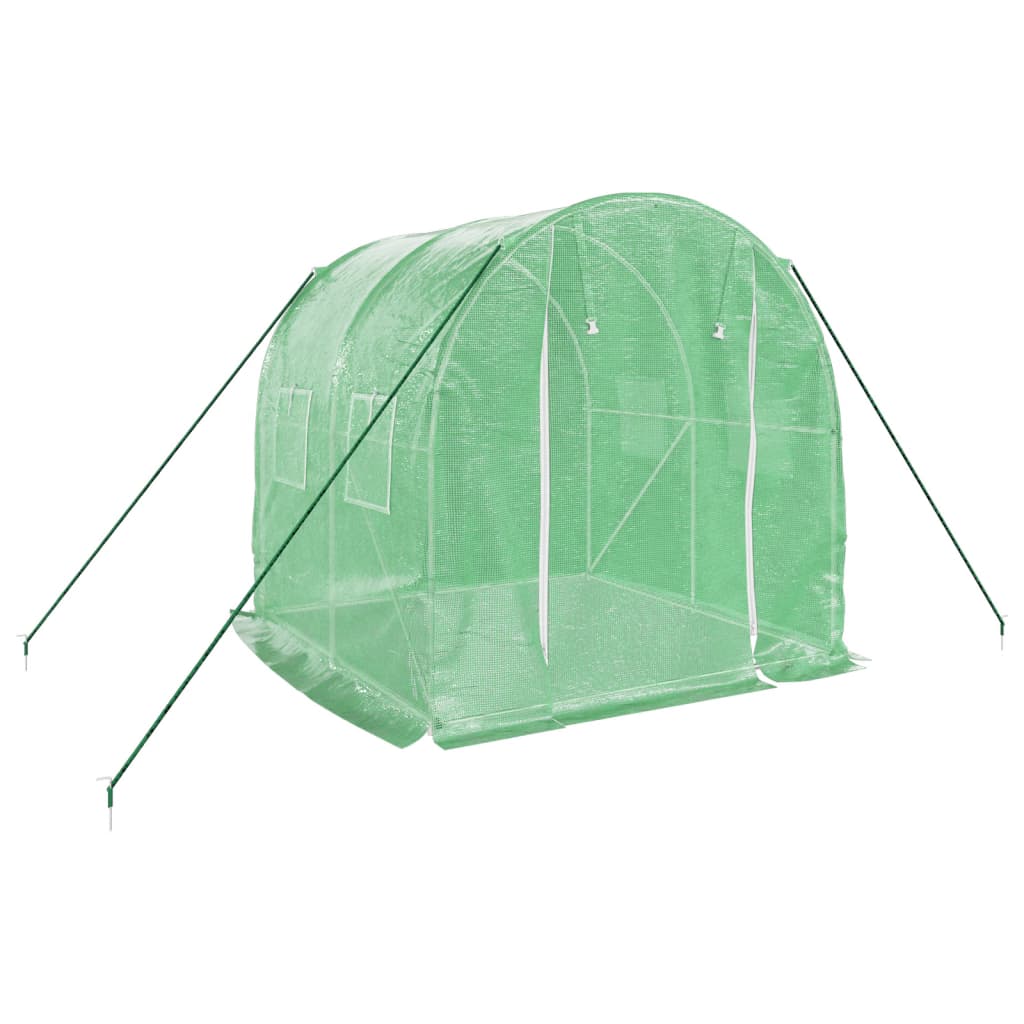 vidaXL Serre avec cadre en acier vert 4 m² 2x2x2 m