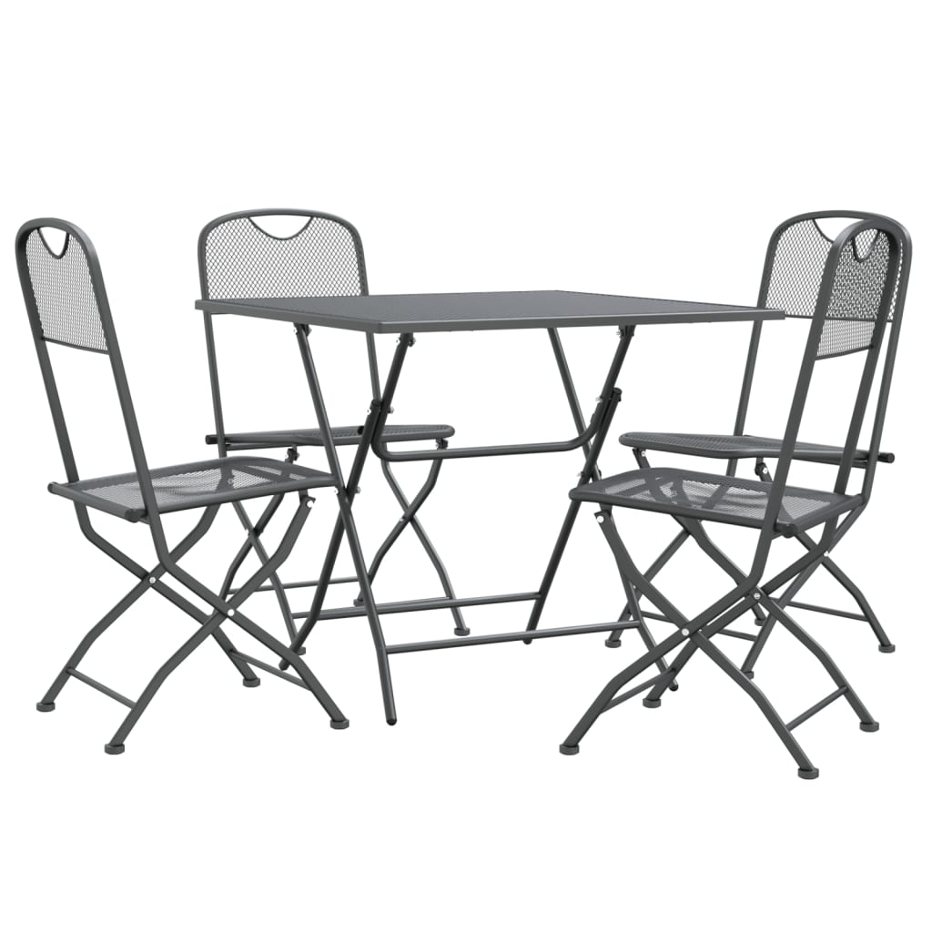 vidaXL Ensemble à manger de jardin 5 pcs Maille Métal Anthracite