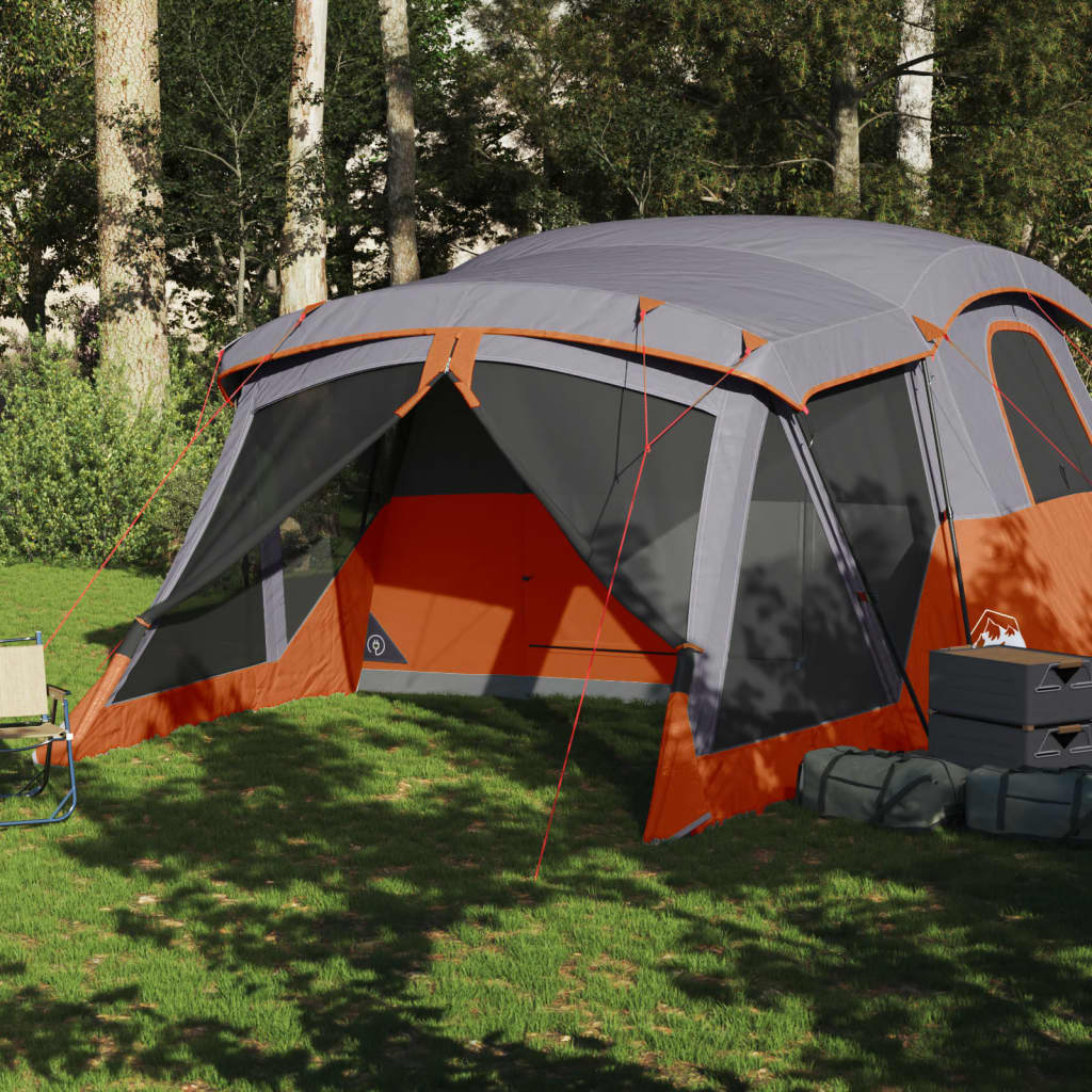 vidaXL Tente de camping avec porche 4 personnes orange imperméable