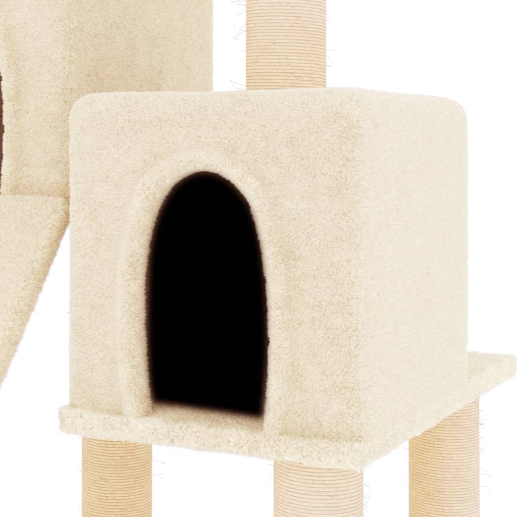 vidaXL Arbre à chat avec griffoirs en sisal Crème 82 cm