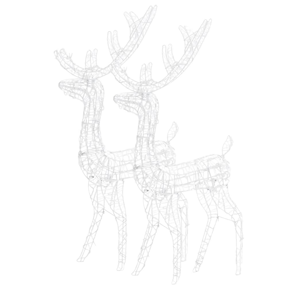 vidaXL Décorations de Noël de renne Acrylique 2 pcs 120 cm Blanc froid