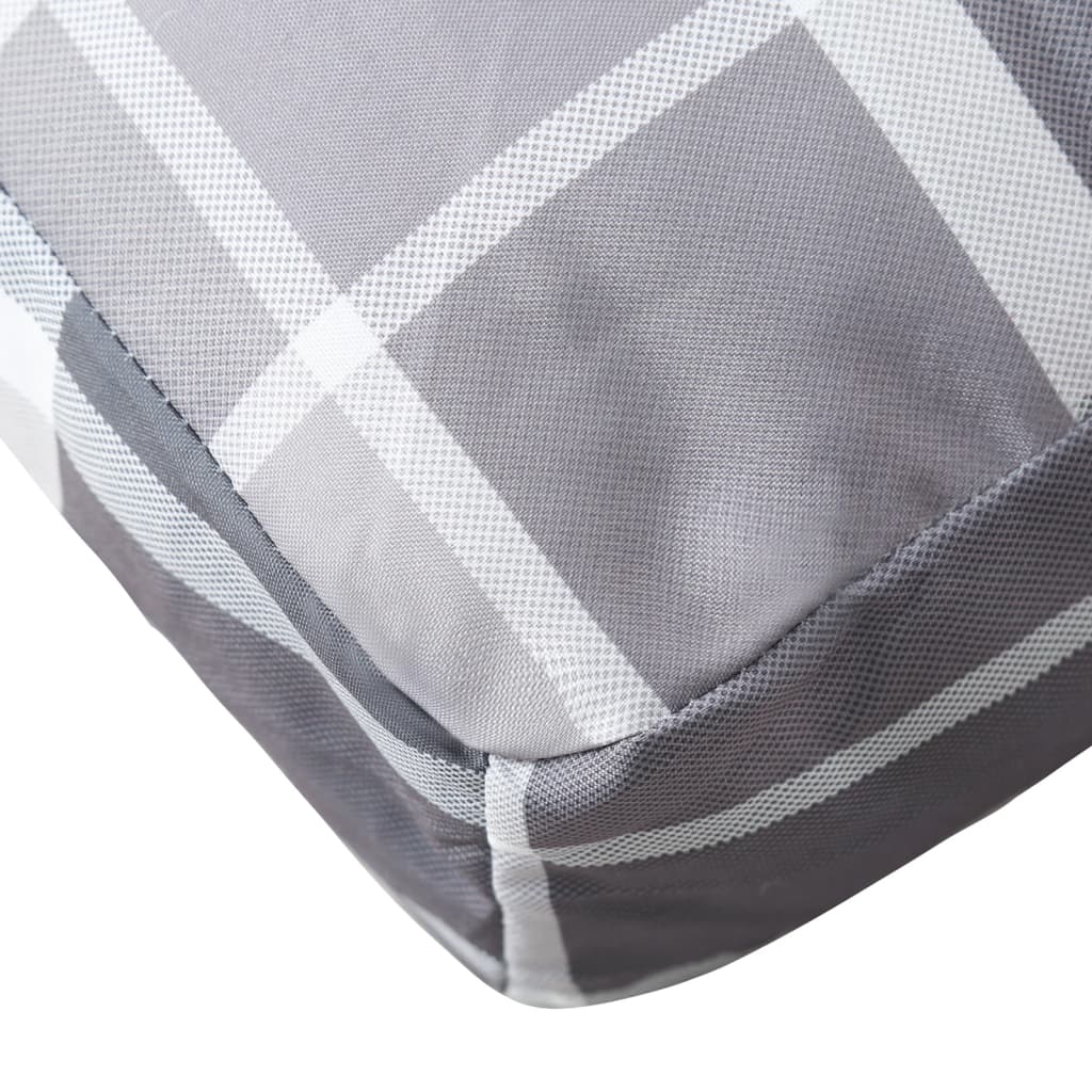 vidaXL Coussins de palette lot de 2 motif à carreaux gris tissu