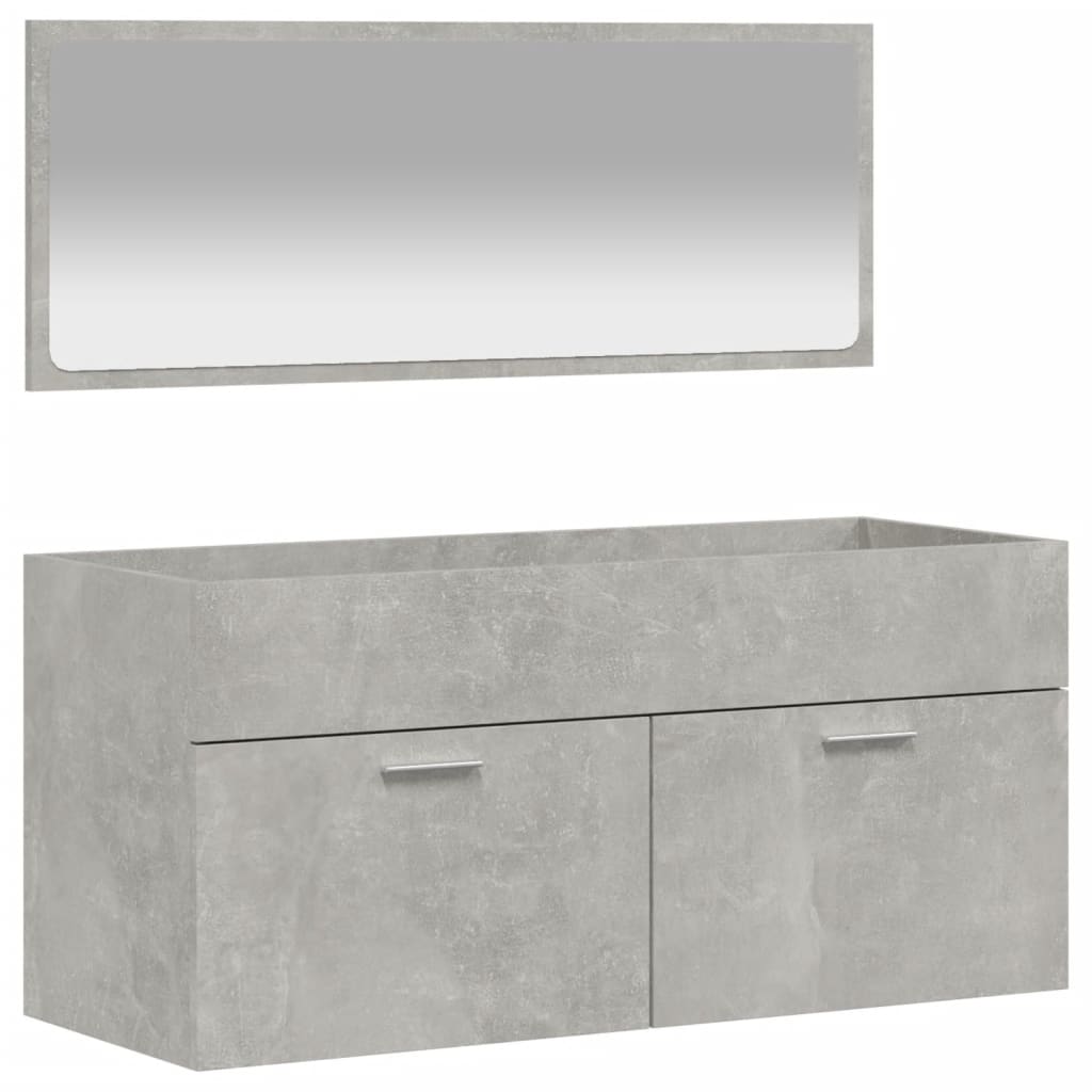 vidaXL Armoire de bain avec miroir gris béton bois d'ingénierie