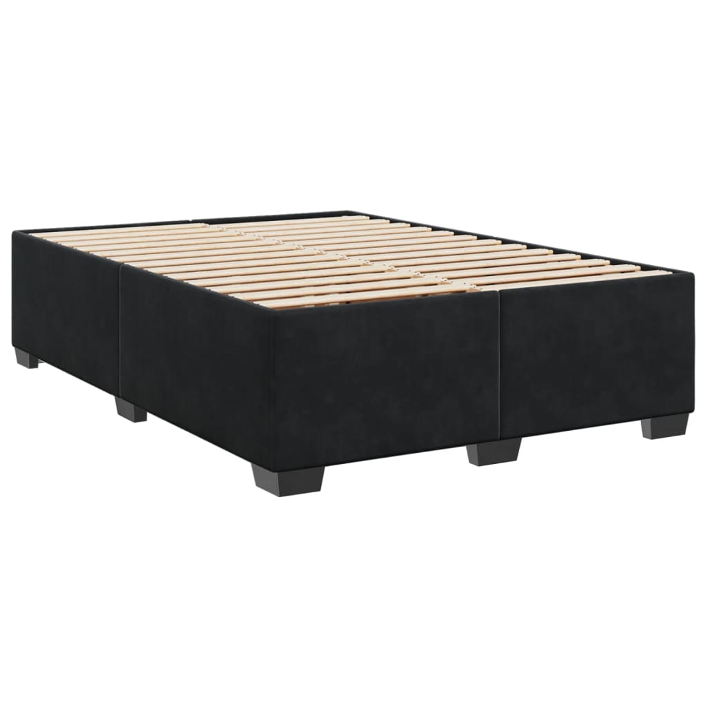 vidaXL Sommier à lattes de lit avec matelas Noir 140x190 cm Velours