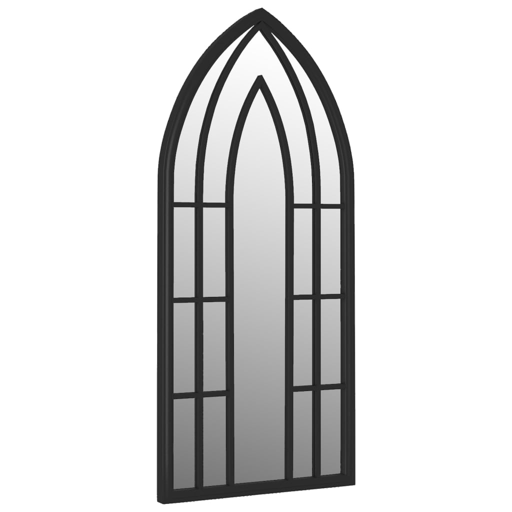 vidaXL Miroir de jardin Noir 100x45 cm Fer pour utilisation extérieure