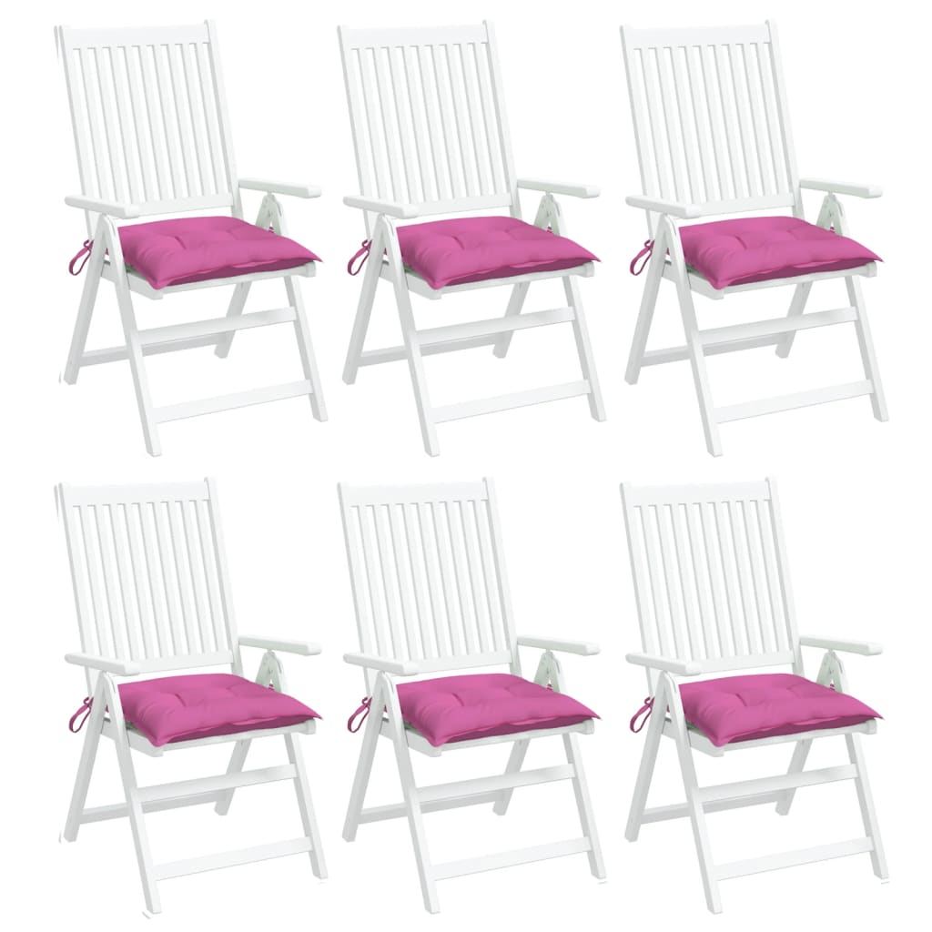 vidaXL Coussins de chaise lot de 6 rose 50x50x7 cm tissu oxford