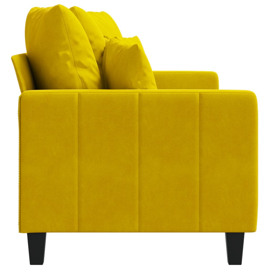 vidaXL Canapé à 2 places Jaune 140 cm Velours