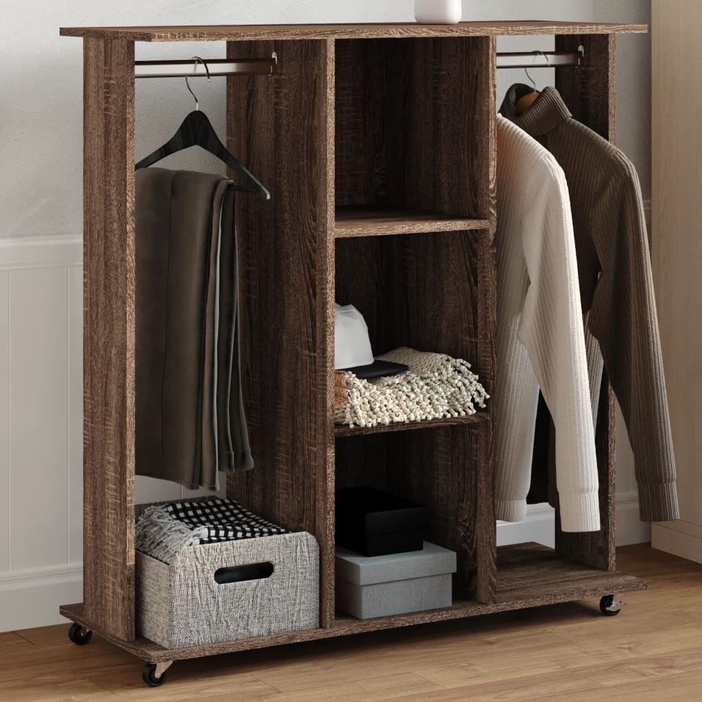 vidaXL Garde-robe avec roues chêne marron 102x38x110cm bois ingénierie