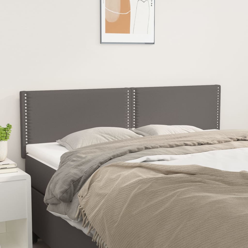 vidaXL Têtes de lit 2 pcs Gris 72x5x78/88 cm Similicuir