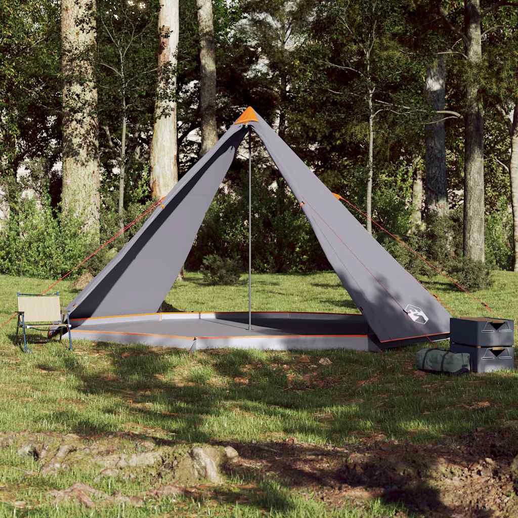 vidaXL Tente familiale tipi 8 personnes gris et orange imperméable