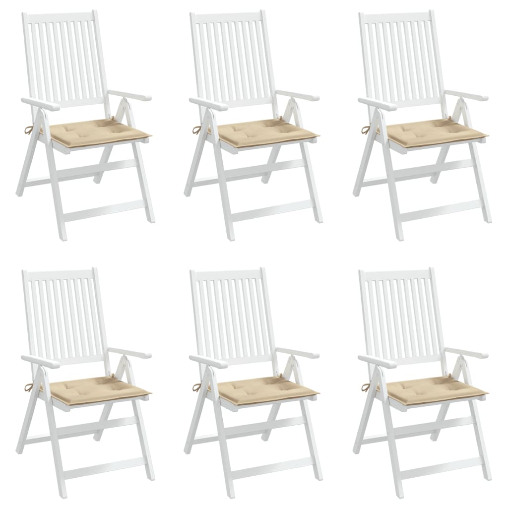 vidaXL Coussins de chaise de jardin 6 pcs beige 40x40x3cm tissu oxford