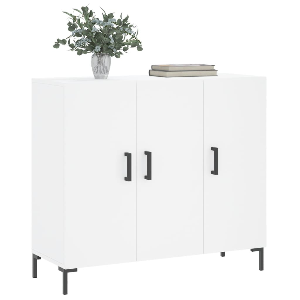 vidaXL Buffet blanc 90x34x80 cm bois d'ingénierie