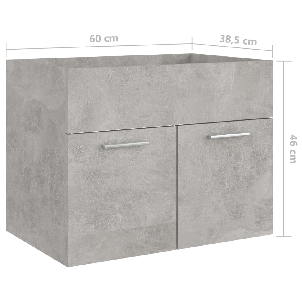 vidaXL Ensemble de meubles de salle de bain 2 pcs Gris béton