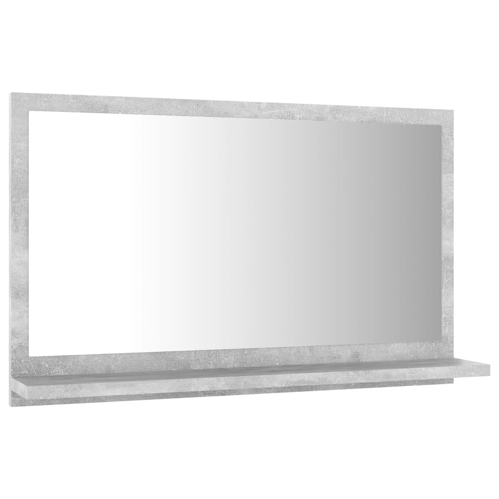 vidaXL Miroir de salle de bain Gris béton 60x10,5x37 cm Aggloméré