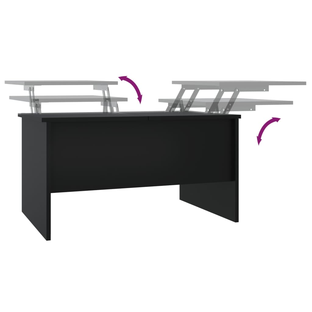 vidaXL Table basse Noir 80x50x42,5 cm Bois d'ingénierie