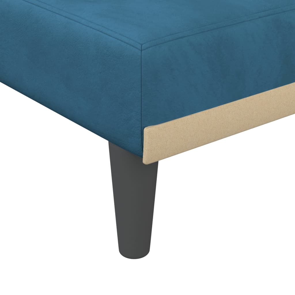 vidaXL Chaise longue bleu velours